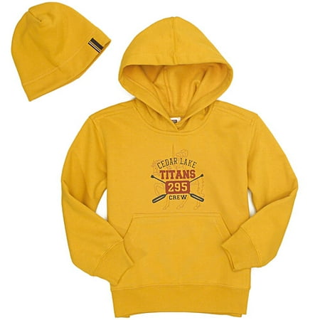 Faded Glory - Boy's Graphic Hooded Sweatshirt & Beanie
