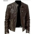 thumbnail image 4 of 2024 Leather Motorcycle Jacket Men Slim Short-Coat Collar PU Jackets Autumn Winter Windproof Leather Coat Blazer Men Blazers 5XL, 4 of 7