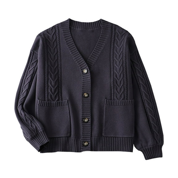CaiJunJia Cardigan Women's Long Sleeve V-Neck Button Down Cardigan Knit Sweaters