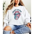 thumbnail image 4 of Party In The USA Retro America Sweatshirt for Women & Teens Rock and Roll Sweater White Sweatshirt Adult Small, 4 of 4