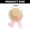 thumbnail image 2 of Sombrero de 56-58cm de circunferencia para mujer, sombrero para el sol, sombrero de paja de ala ancha, sombrero de playa con protección solar y lazo de malla para exteriores, 2 of 5
