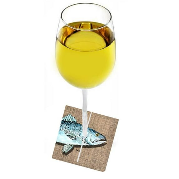 Carolines Treasures 8737WM Fish Speckled Trout Fabric Wine Marker