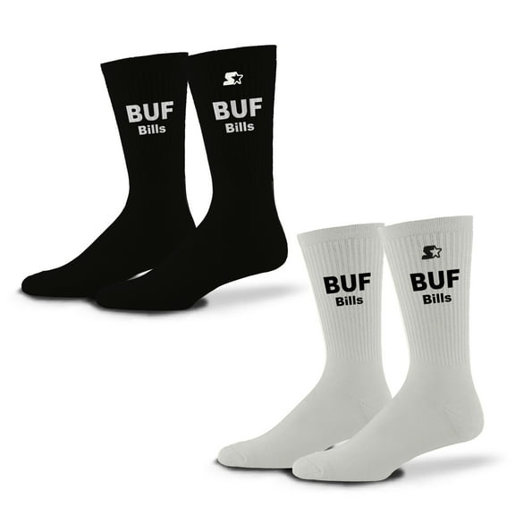 Unisex-Starter  Black/White Buffalo Bills Assist Socks 2 Pack