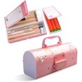 thumbnail image 1 of Multifunction Pencil Box With Double Password Lock, Large Capacity Plastic Stationery Case Combination Lock Pencil Box Organizer(girl Pink)(), 1 of 5