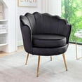 thumbnail image 2 of US Pride Furniture Cavett 28.3" Wide Velvet Accent Chair with Metal Legs Black, 2 of 5