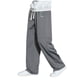 thumbnail image 1 of Pantalones de chándal casuales de pierna ancha y recta para hombre, cómodos pantalones de poliéster para estar por casa, 1 of 3