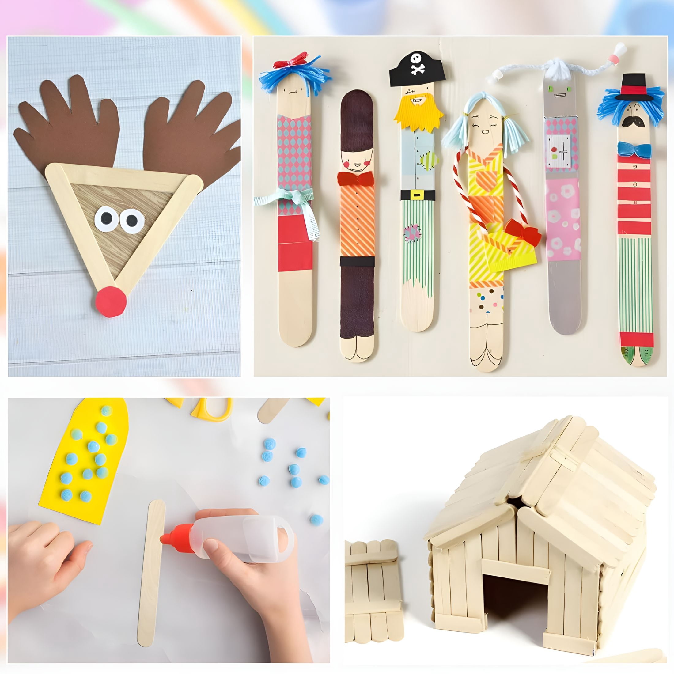 XIBUFE 1500 Wooden Popsicle Sticks for Crafts,6 Inch Wood Craft Sticks,Wide Lollipop Sticks,Treat Sticks Ice Pop Sticks for Creative Designs Or Children Education,Home Art Projects