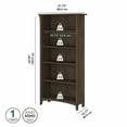 thumbnail image 6 of Pemberly Row Tall 5 Shelf Bookcase in Ash Brown - Engineered Wood, 6 of 7