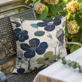 thumbnail image 2 of Pillow Covers 16x16 Inch, Navy Blue Green Floral Linen Pillowcase with Invisible Zipper, Vintage Botanical Leaves Decorative Throw Pillow Covers Cushion Case for Couch Sofa Bed Living Room, 2 of 9