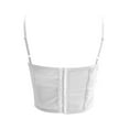 thumbnail image 5 of LARUYEKO Women Fashion Sexy Lace Corset Vintage Bustier Spaghetti Strap Backless Boned Party Crop Top Every Day Corset Self Suck plus Size Corset Belt Long Torso Waist Trainer with Latex on inside, 5 of 7