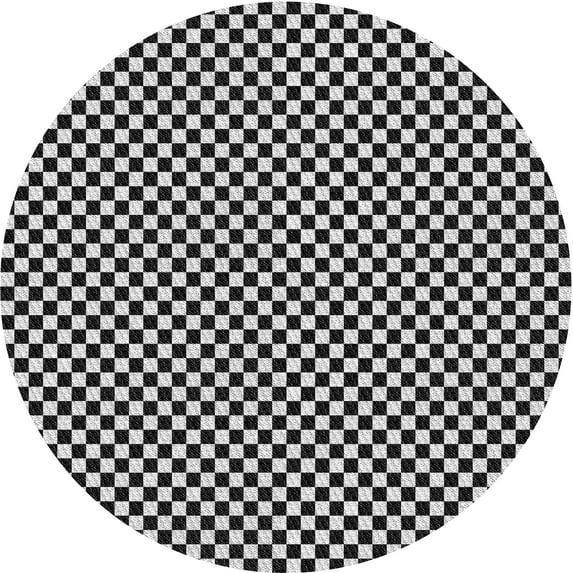 Ahgly Company Indoor Round Patterned Midnight Gray Area Rugs, 8' Round