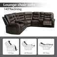 thumbnail image 5 of Pemberley Row PU Leather Brown L-Shaped Recliner Sectional Sofa Durable Unassembled, 5 of 8