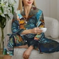 thumbnail image 6 of Daiia Whimsical Goat Artist for Women's Long-Sleeved Pajama Set – Soft & Comfortable Sleepwear Button-Up Pajamas Cozy Lounge Wear-XX-Large, 6 of 7