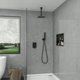 thumbnail image 3 of 8 Inch Small Matte Black Rain Shower Head Modern Ultra-Thin Square Stainless Steel Bathroom Shower Head, Adjustable Angle, 3 of 9
