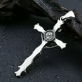 thumbnail image 2 of Mens Vintage Jesus Christ Crucifix Cross Pendant Necklace Stainless Steel Chain, 2 of 6