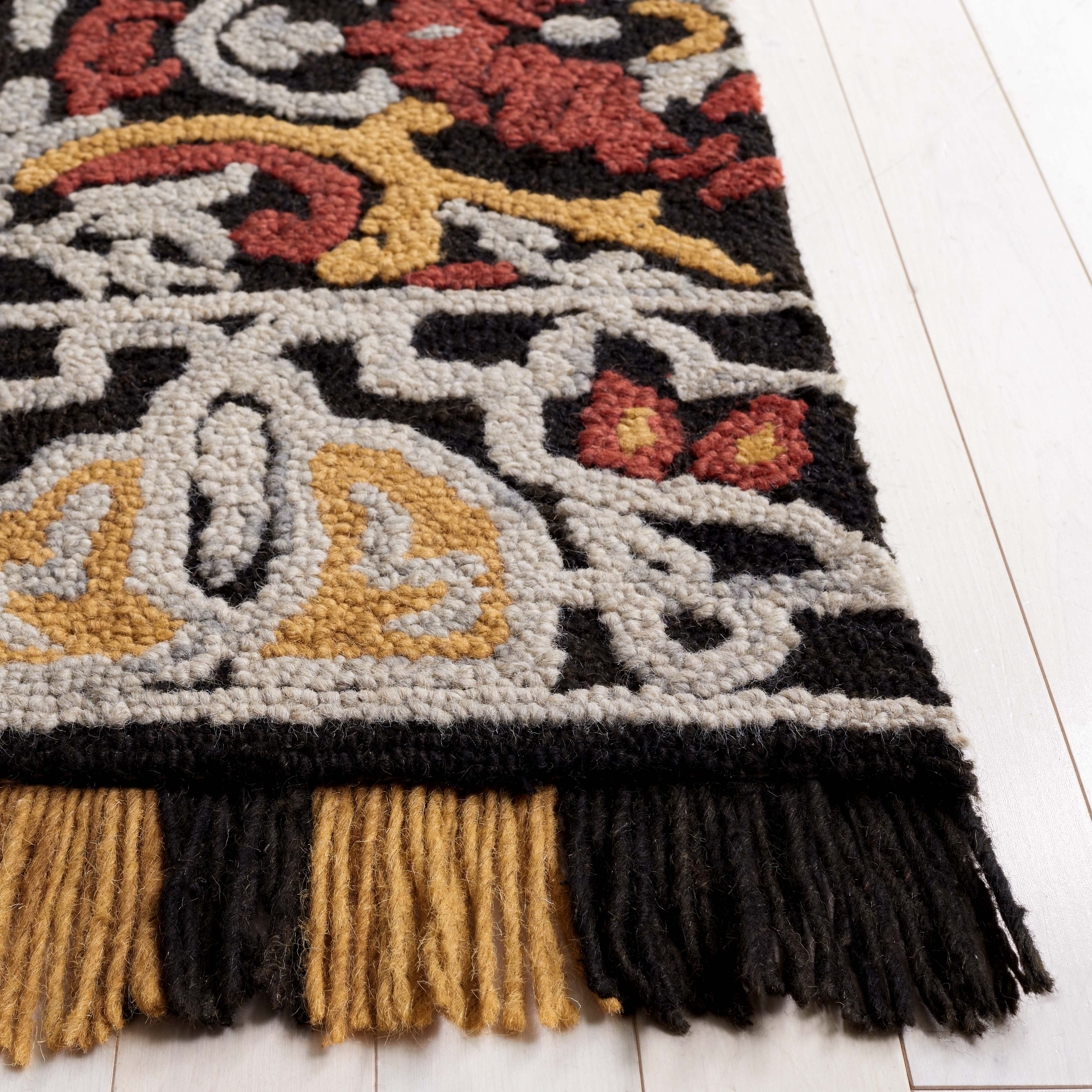 SAFAVIEH Blossom Abram Geometric Area Rug, Charcoal/Red, 8' x 10'
