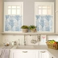 thumbnail image 2 of Tier Curtains 24 Inch Length Short Curtains for Windows Rod Pocket Cafe Curtain Farmhouse Curtain Tiers for Kitchen Bathroom 27.5x24inch, Summer Ocean Light Blue Coral,2 Panels, 2 of 5