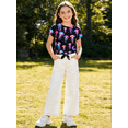 thumbnail image 3 of Lanbubble Girls Graphic T-Shirt Kids Short Sleeve Tie Front Tee Tops 7-12 Years, 3 of 8