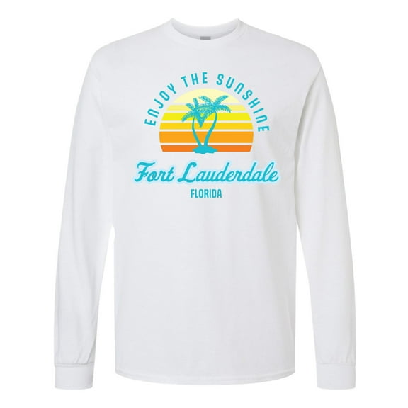 Inktastic Summer Enjoy the Sunshine Fort Lauderdale Florida in Blue Long Sleeve T-Shirt