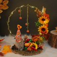 thumbnail image 2 of ZHAOCHENG Adornos de corona de otoño, bandeja decorativa de otoño, gnomo, calabaza, hojas de arce, letreros de mesa de madera, 2 of 5
