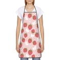 thumbnail image 2 of Naloa 1Pack Adjustable Bib Apron Waterdrop Resistant Cooking Kitchen Aprons for Women Men Chef, Floral Strawberr Print, 2 of 5