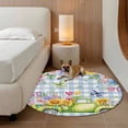 thumbnail image 2 of Spring Floral Truck Round Area Rug 6Ft Washable Circle Rugs for Bathroom Office, Watercolor Flowers Butterflies Blue Plaid Non-Slip Carpet Floor Mats Indoor Outdoor Carpet Runner Aesthetic Home Decor, 2 of 8