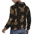 thumbnail image 6 of Naloa Gold Glitter Pineapples Men's Casual Hooded Collar Drawstring Hoodies Pullover Sweatshirts Casual Long Sleeve Shirts-3X-Large, 6 of 7
