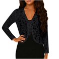 thumbnail image 2 of Xuyuer Women's Elegant Loose-Fit Long Sleeve Lace Cardigan, Delicate Knit Cover Up for Weddings, Beach Evenings, Date Nights and Spring Summer Romantic Outfits, 2 of 7