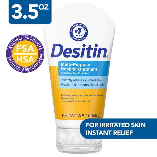 Ungüento multiusos para bebés Desitin para aliviar la dermatitis del pañal, 3.5 oz