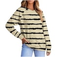 thumbnail image 3 of Tranfacy Longues Chemises à Manches pour Femmes, Chemises pour Femmes, Haut à Manches Longues pour Femmes Imprimé à Col en V avec Manches Raglan, Chandail Décontracté pour Tenues de Mode Automnales Quotidiennes, 3 of 5