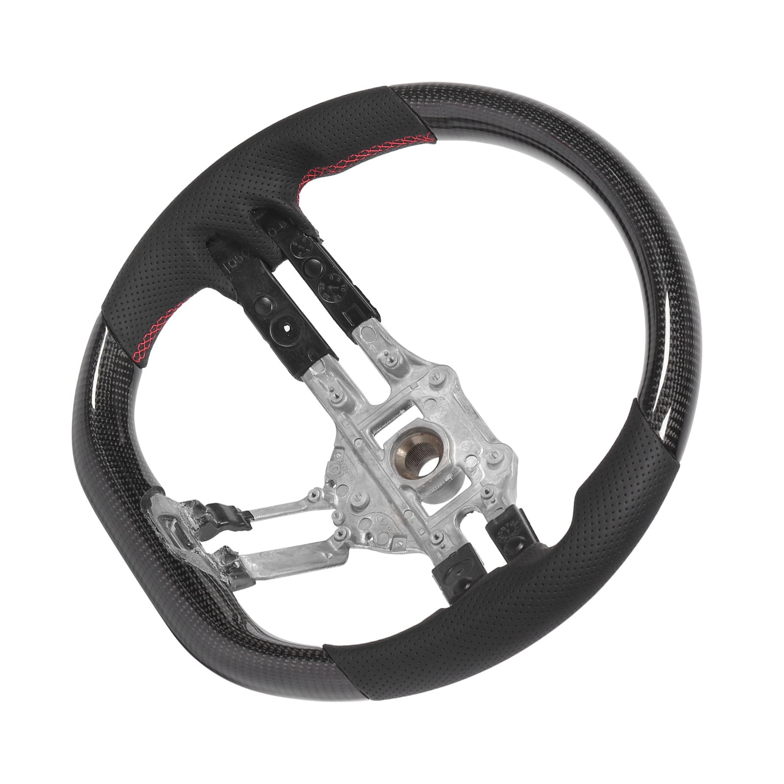 Flat Bottom Custom Carbon Fiber Steering Wheel Nappa Perforated Leather