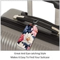 thumbnail image 3 of Square 2Pack PU Leather Flower Cruise Luggage Tag with Privacy Cover and Name ID Tag for Travel Handbags Backpacks Luggage Tags, 3 of 6
