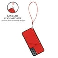 thumbnail image 4 of for Samsung Galaxy S21 FE Wallet Case with Card Holder Case with RFID Blocking Card Slots, Double Magnetic Clasp Durable Shockproof Kickstand Detachable Wrist Strap Cover,Red, 4 of 6