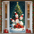 thumbnail image 4 of Snowman Banner Winter Welcome Decoration Christmas Snowflake Polyester Fabric Sign for Holiday Party Indoor Outdoor, 4 of 5