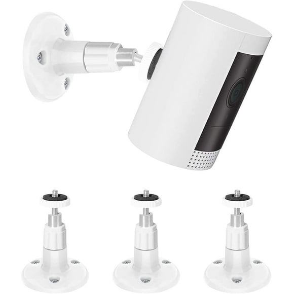3 Pack Wall Mount Compatible with Ring Stick Up Cam Wired/Battery and Ring Indoor Cam HD Security Camera,360 Degree Adjustable Mounting Bracket (White)