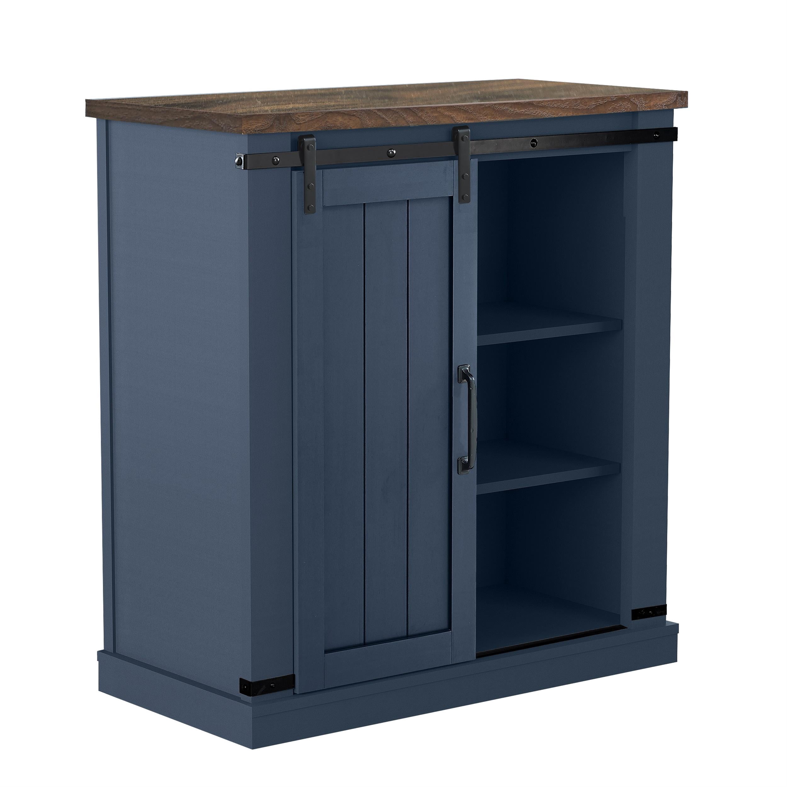 32" Compact TV Stand for 40" TVs w/ Barn Door Design - Navy