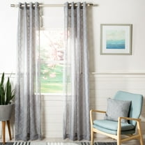 SAFAVIEH Gracie Grommet Curtain Window Panel, 52" x 96", Grey