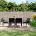 thumbnail image 1 of vidaXL 7 Piece Garden Dining Set with Cushions Poly Rattan and Steel, 1 of 5