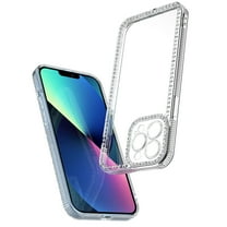 for iPhone 13 / 13 Pro / 13 Pro Max Case Clear Glitter, Crystal Shockproof Protective Soft Phone Case, Non Yellowing Slim for Women Girls iPhone 13 Pro Cover 6.1 inch 2021 - White