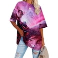 thumbnail image 2 of Summer T Shirts For Women Starry Sky Print Casual Loose Fit Short Sleeve Tee Shirts for Beach Party, 2 of 4
