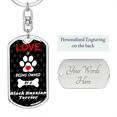 thumbnail image 2 of Black Russian Terrier Stainless Steel or 18k Gold Premium Swivel Dog Tag Keychain, 2 of 16