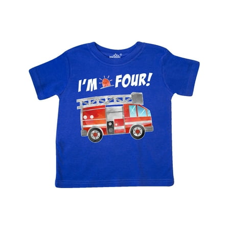 

Inktastic I m 4 Fire Truck 4th Birthday Gift Toddler Boy or Toddler Girl T-Shirt
