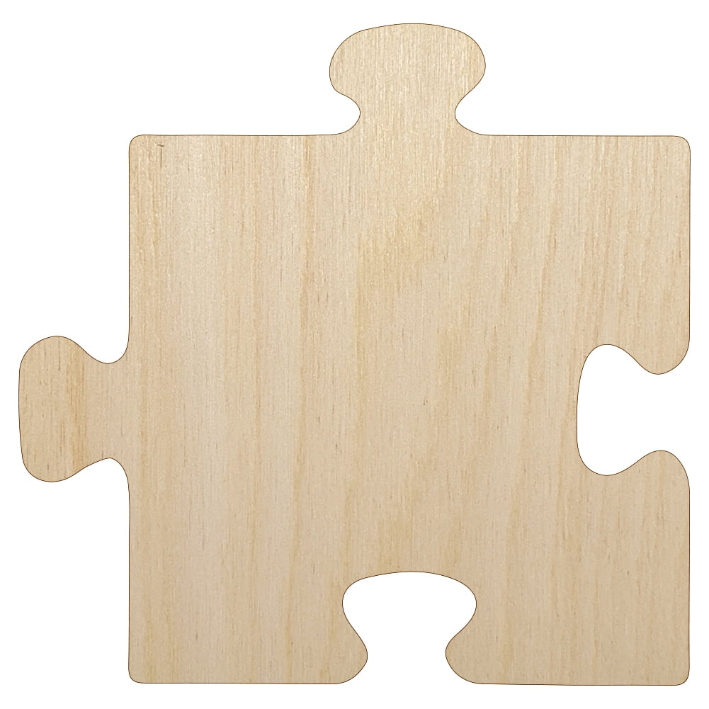Puzzle Piece Solid Wood Shape Unfinished Piece Cutout Craft DIY