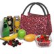 thumbnail image 3 of Fotbe Red Glitter Bolsa Térmica Portátil con Estampado, Bolsa de Entrega de Alimentos Aislada, Bolsa Reutilizable de Gran Capacidad para Comidas y Supermercado, 3 of 6
