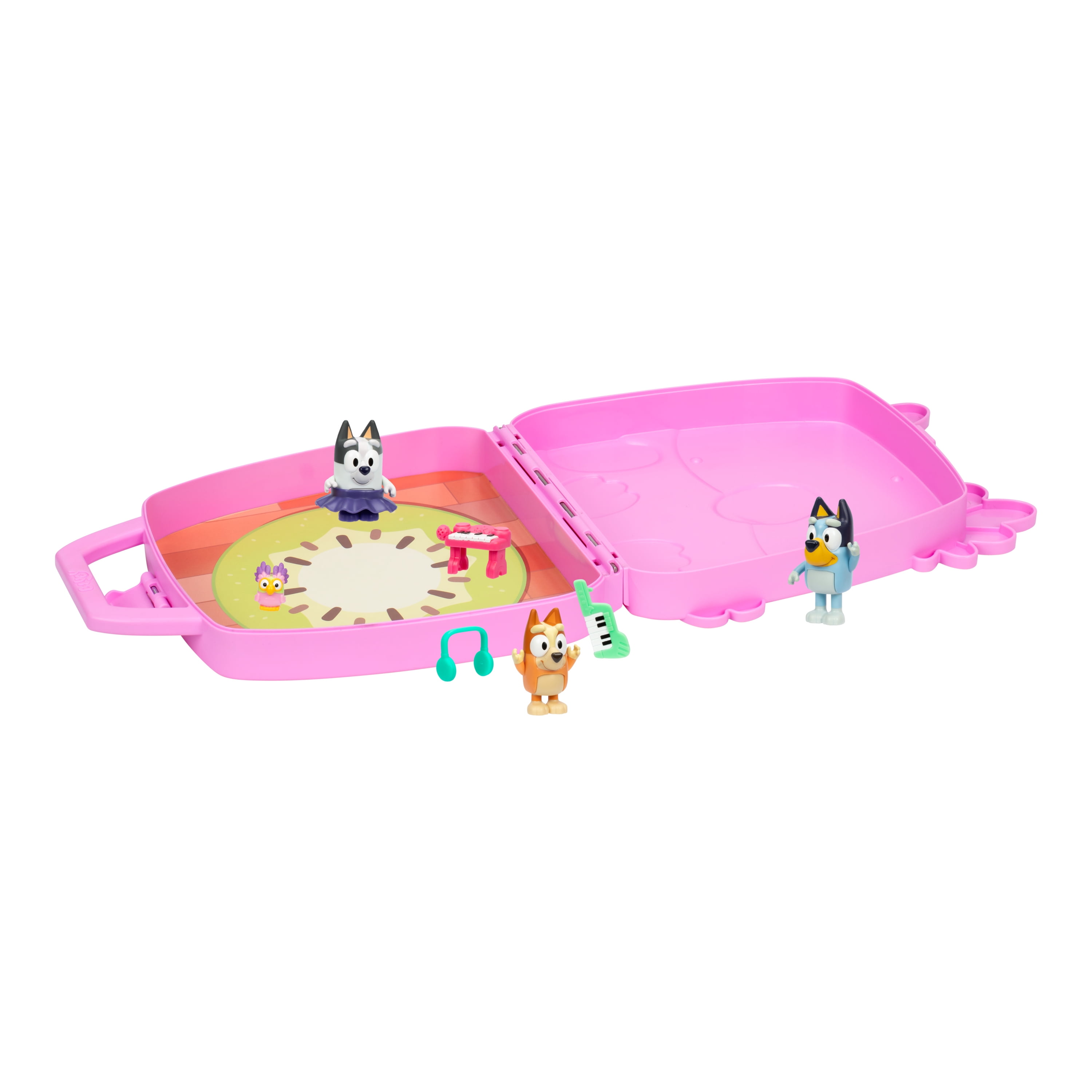 Chattermax Figure Case, Includes Bluey, Bingo, Muffin and Chattermax, Toys for Kids 3-6 Years