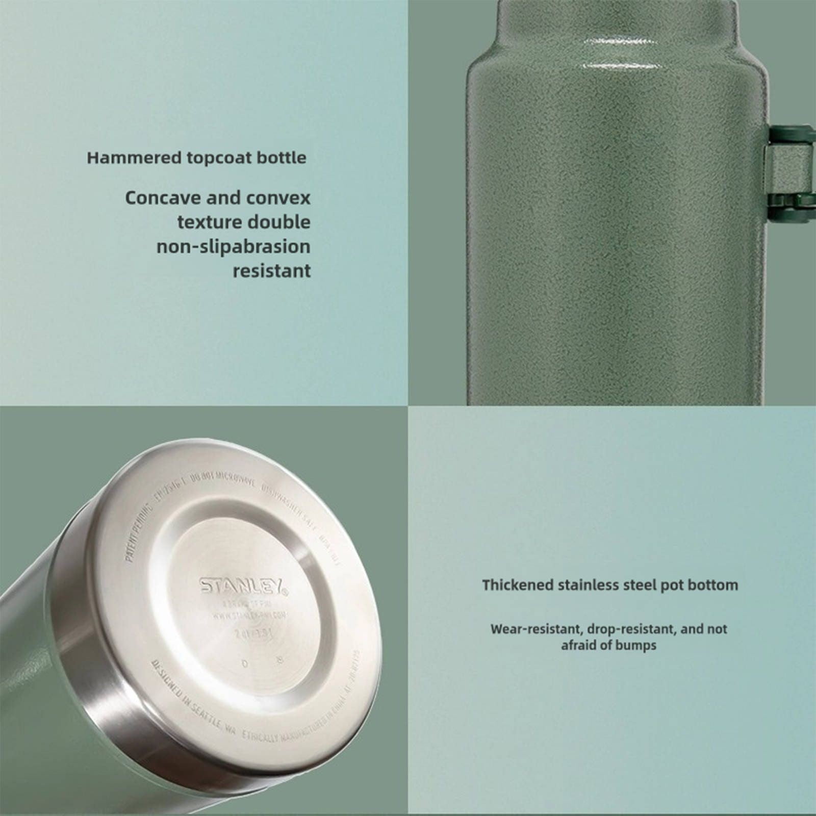 water bottle Stainless Vacuum Insulated Travel Jug Large Capacity Outdoor Thermal Water Bottle With Carry Handle 1400ML