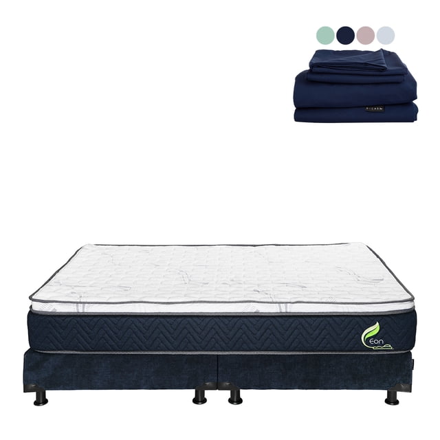 Colchón King Size Dicasa Eon + Box + Sábanas Softy