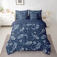 thumbnail image 2 of Feelyou Shark Coral Twin Bedding Sets 7pcs, Blue Cartoon Sea Animal Bedding Comforter Set, 2 of 8