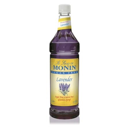 Monin - Sugar Free Lavender Syrup, Aromatic And Floral, Natural Flavors, Great For Cocktails, Lemonades, And Sodas, Non-Gmo, Gluten Free (Plastic, 1 Liter)