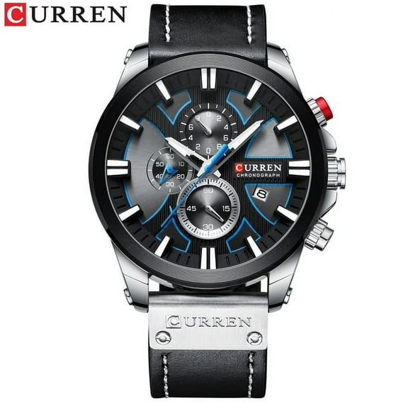 Luxury Mens Watches Fashion Chronograph Sport Quartz Wristwatch CURREN Leather Strap Watch With Date Reloj Hombre Luminous Hands
